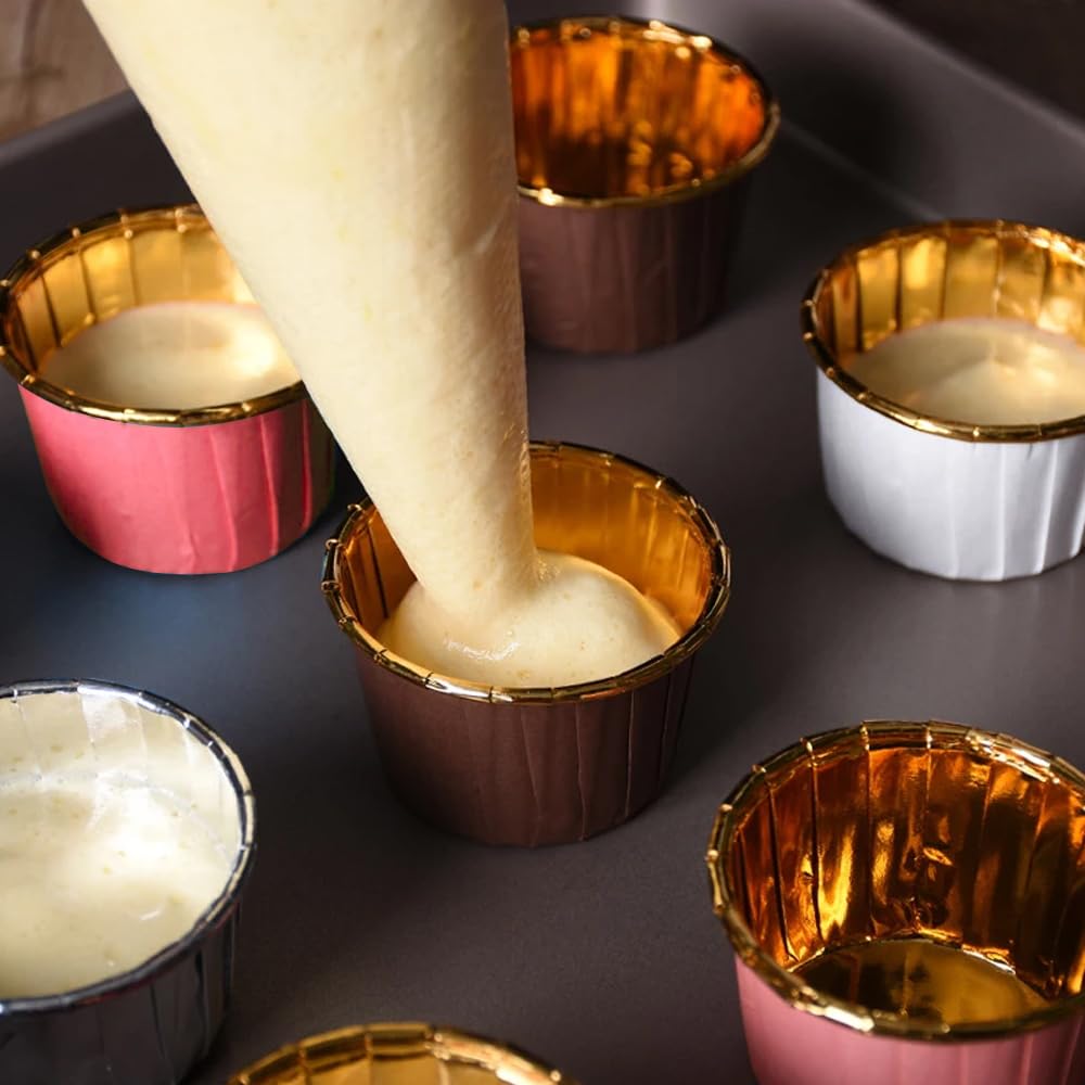 150 Pirottini Carta Per Muffin - Impermeabili E Antiaderenti - Bianco, Rosa, Marrone - 4
