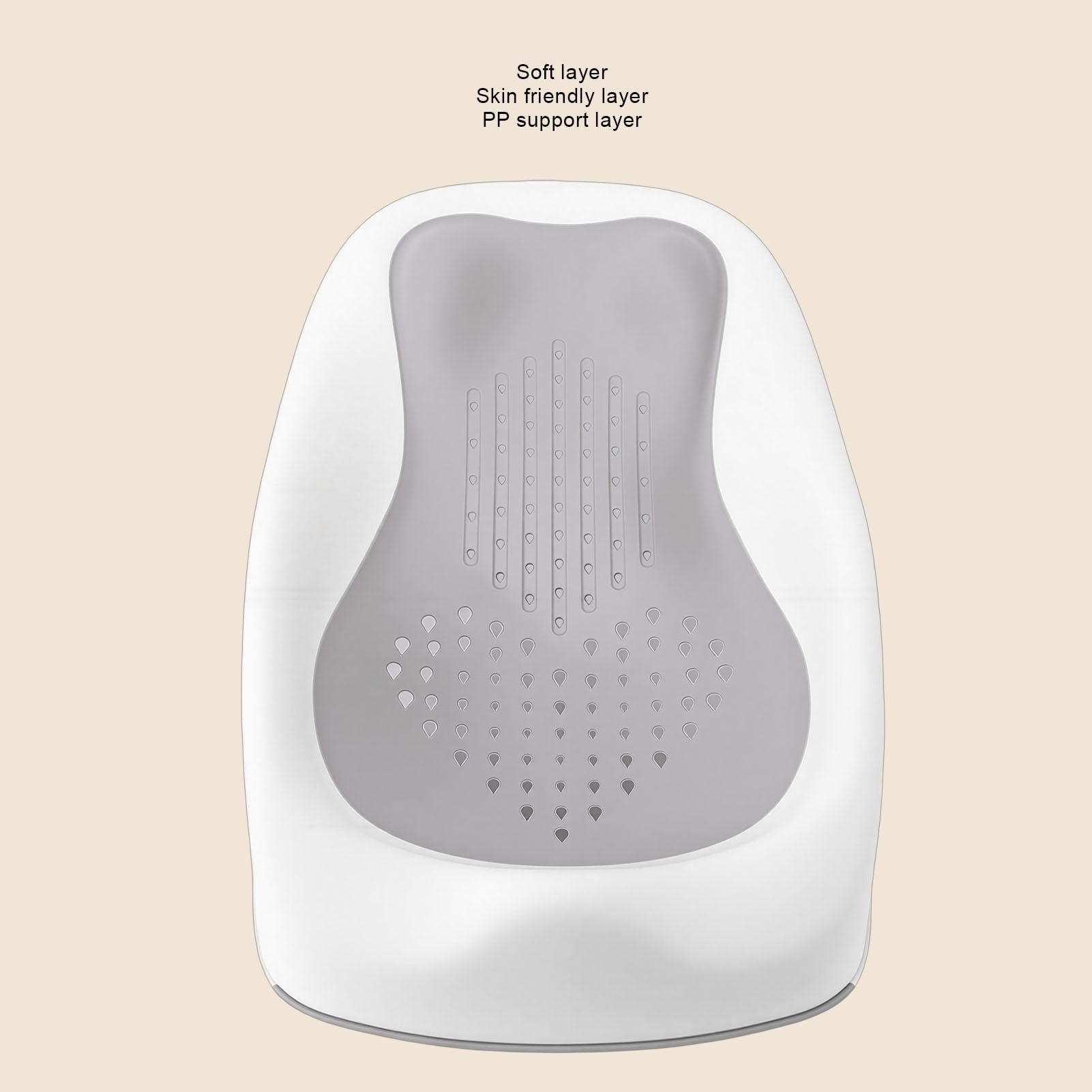 Supporto per Bagnetto, Supporto da Bagno Portatile Ergonomico, Materiale TPE PP Resistente per Neonati Fino a 20 Libbre (GRAY)