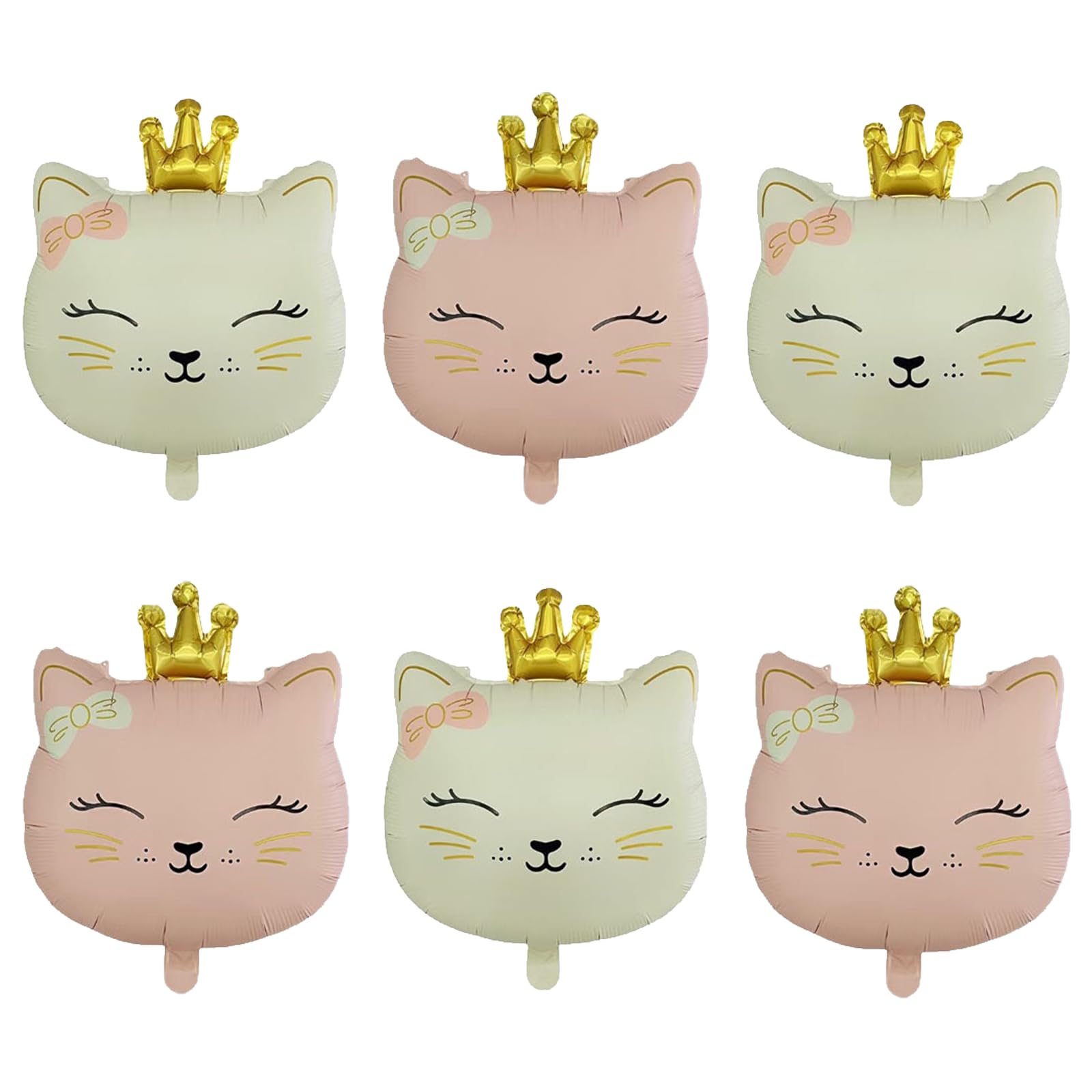 7-teiliges Katzen-Geburtstagsballon-Set | Aluminium-Folienballons Für Mädchen 5 Jahre | Perfekte Deko Für Mottopartys