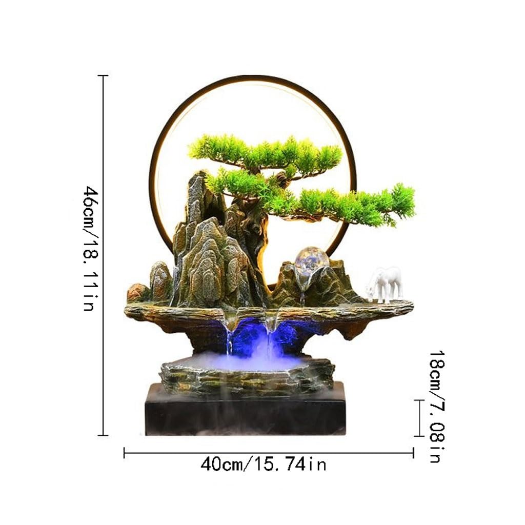 Fuente Decorativa de jardín, Fuente de Agua con Cascada, de cerámica, Feng Shui Zen, decoración para salón, Dormitorio, Oficina