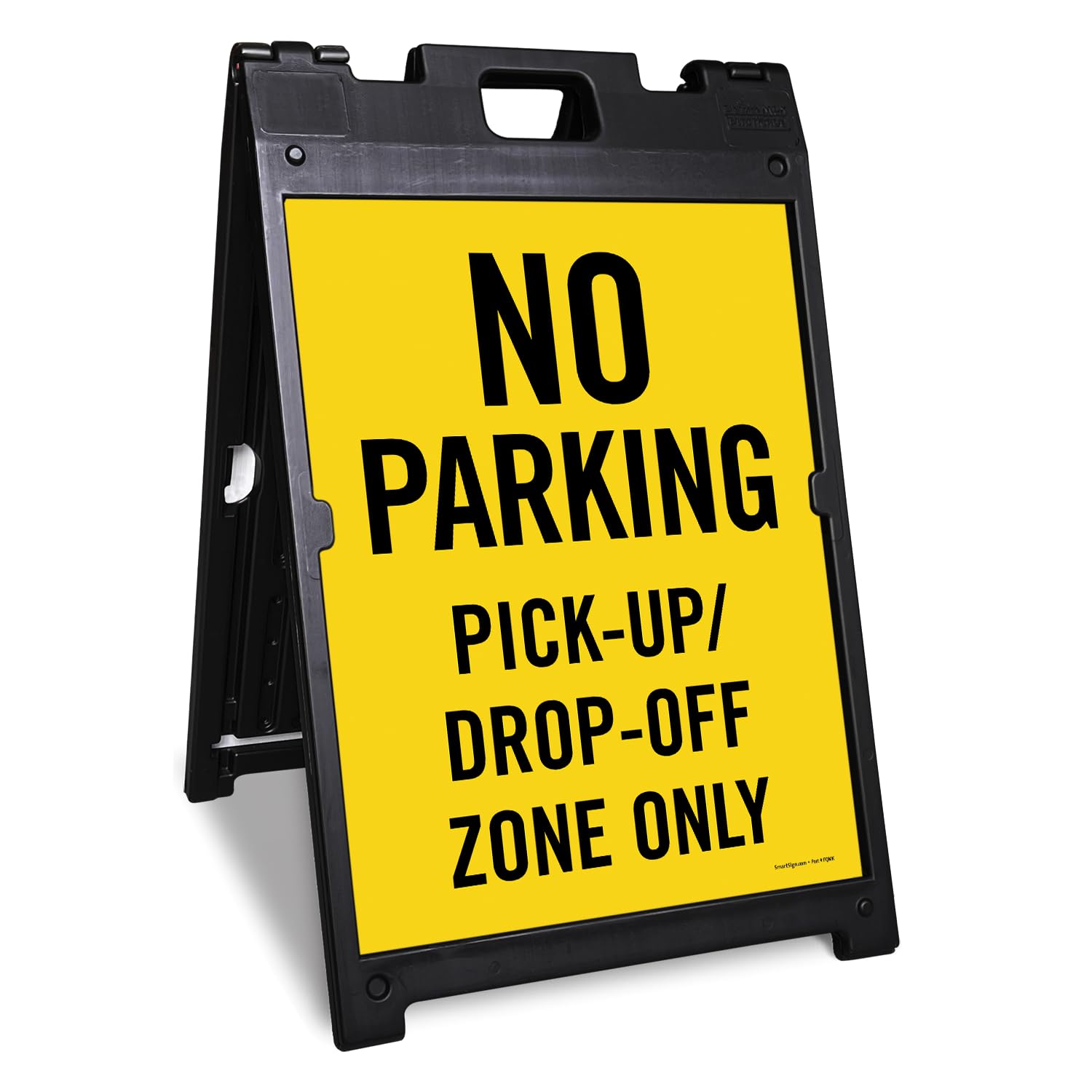 SmartSign 24 x 18 inch 'No Parking Pick-Up/Drop-Off Zone Only' Sidewalk Sign Stand Kit, Two-Sided Sandwich Board Sign, Plastic, USA-Made, Yellow and