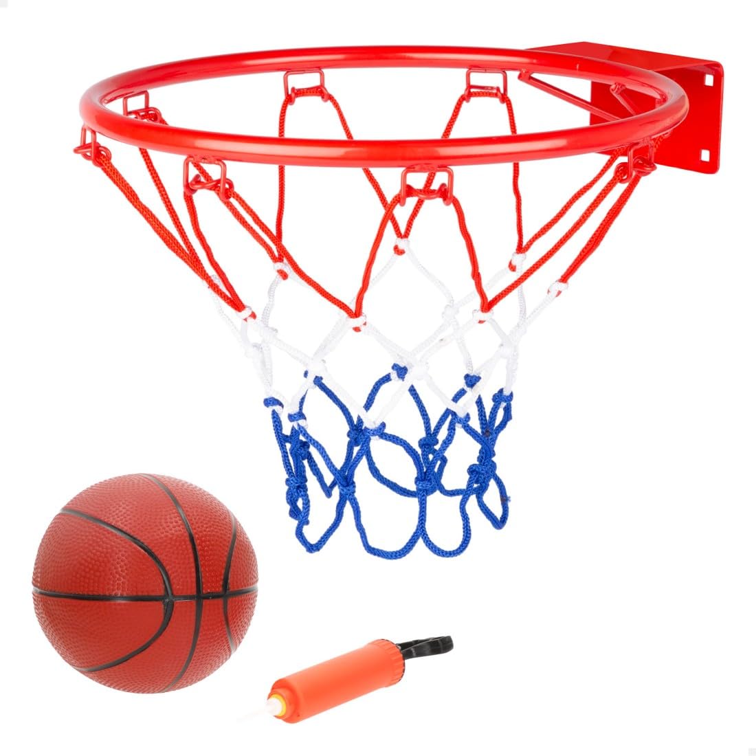 Canasta de Baloncesto Pared AKTIVE 54277, 32 cm, Red poliéster, Aro metálico, Incluye Pelota