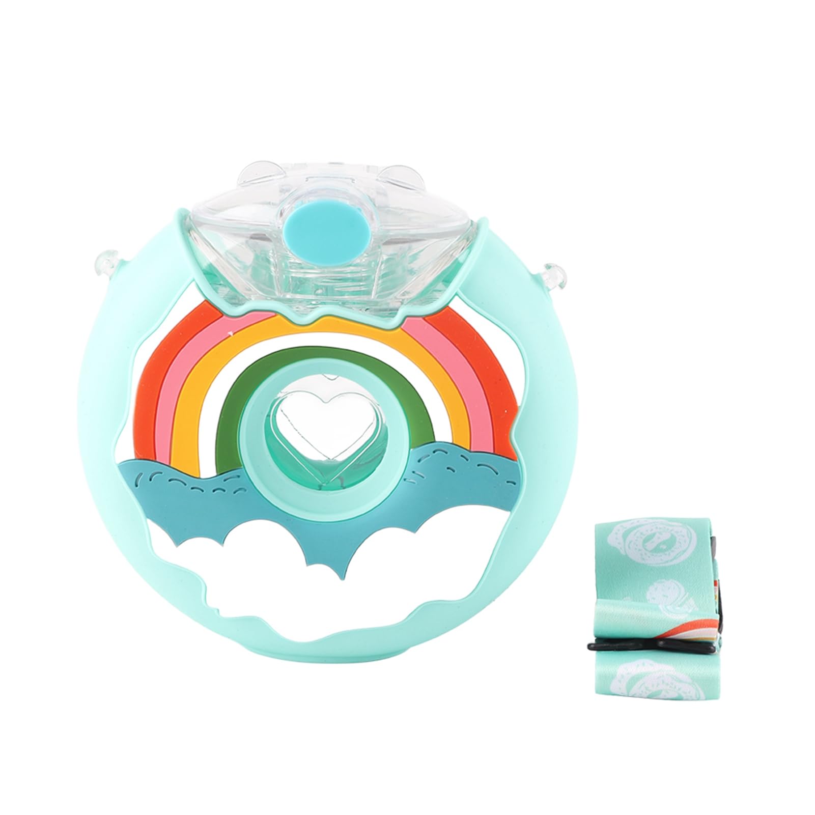 Cocoarm Bottiglia d'acqua a Ciambella, Bottiglia d'acqua per PC per Bambini con Beccuccio Portatile Resistente Al Calore con Cinturino Resistente Alle Perdite Design Colorato a Forma di Cartone