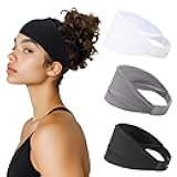 Sweat Absorb Headband for Men & Women, Athletic Headband for Running Yoga Workout, Wide Fashion Headband for Daily, 4
