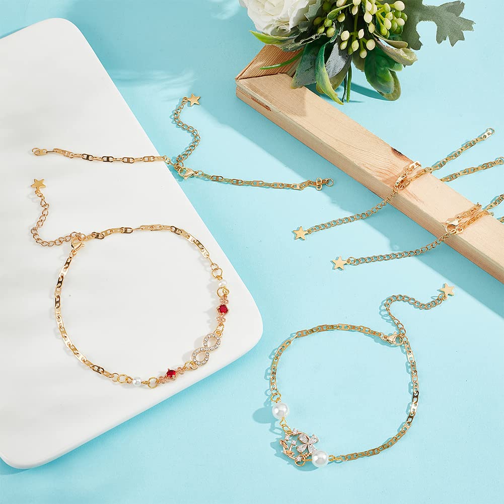 Chaîne Ajustable Dorée 10pcs – Fabrication De Bijoux, Acier Inoxydable