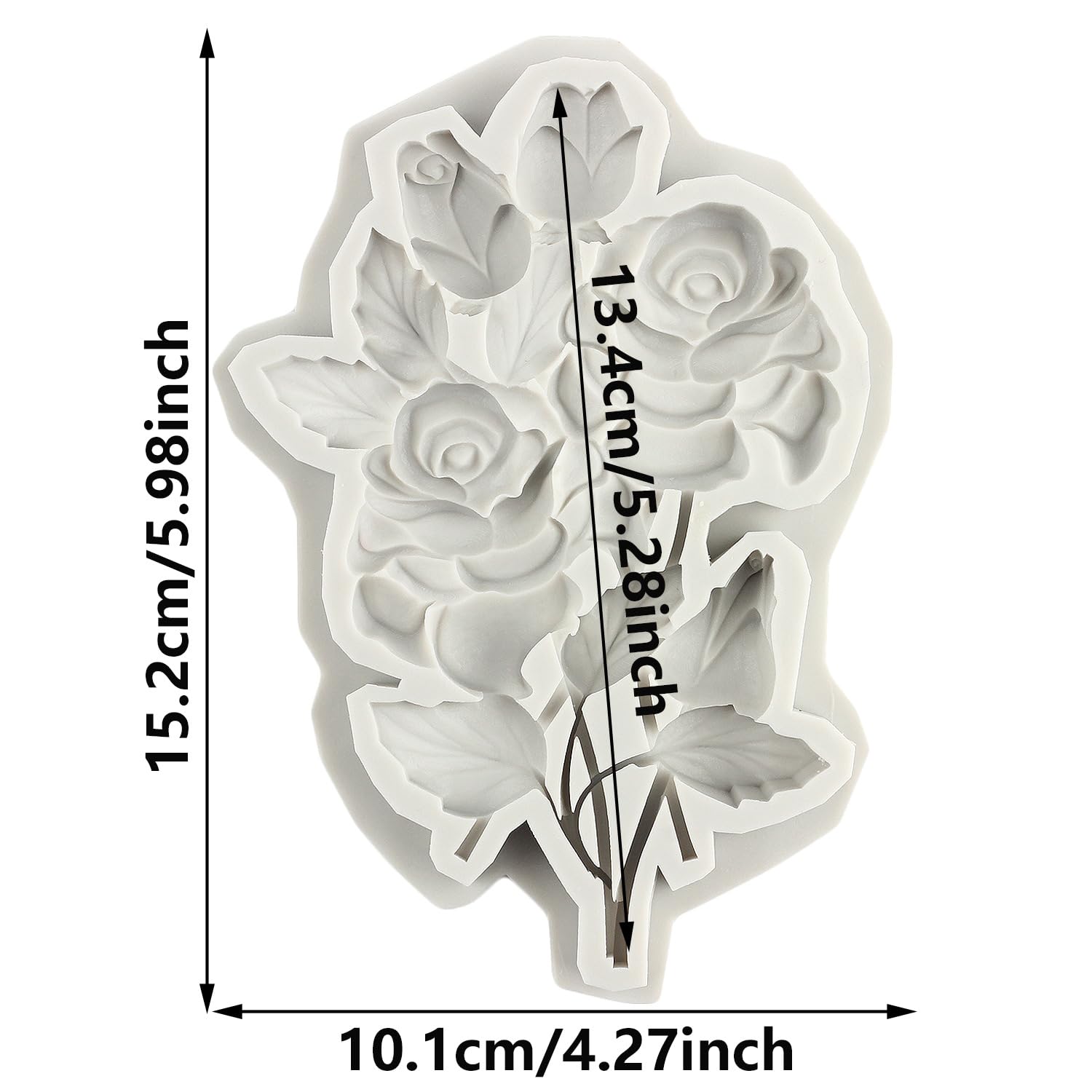 MINFEIDMS Moules En Silicone En Forme De Rose Pour Décoration De Gâteaux, Pâte à Sucre, Pâte à Sucre, Pâte à Sucre, Pâte Polymère