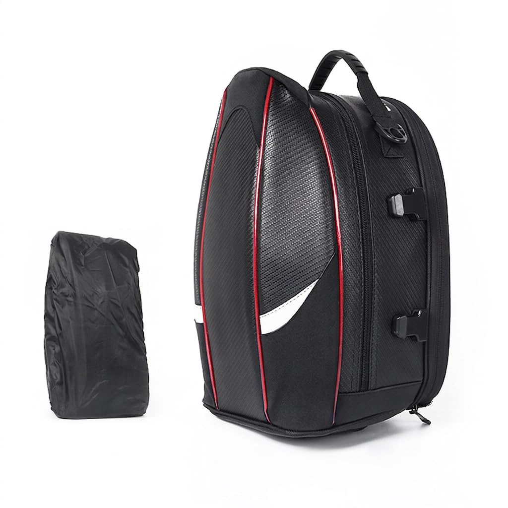 VALKEM Bolsa Moto Trasera para Ducati Scrambler Desert Sled 2017-2022, Bolsa Asiento Impermeable Universales, Equipaje Moto Portátil Resistente para Viaje Touring Casco,A Red