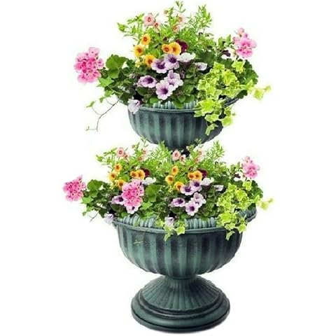 Faboer 2 Tier Antique Effect Planter Cover