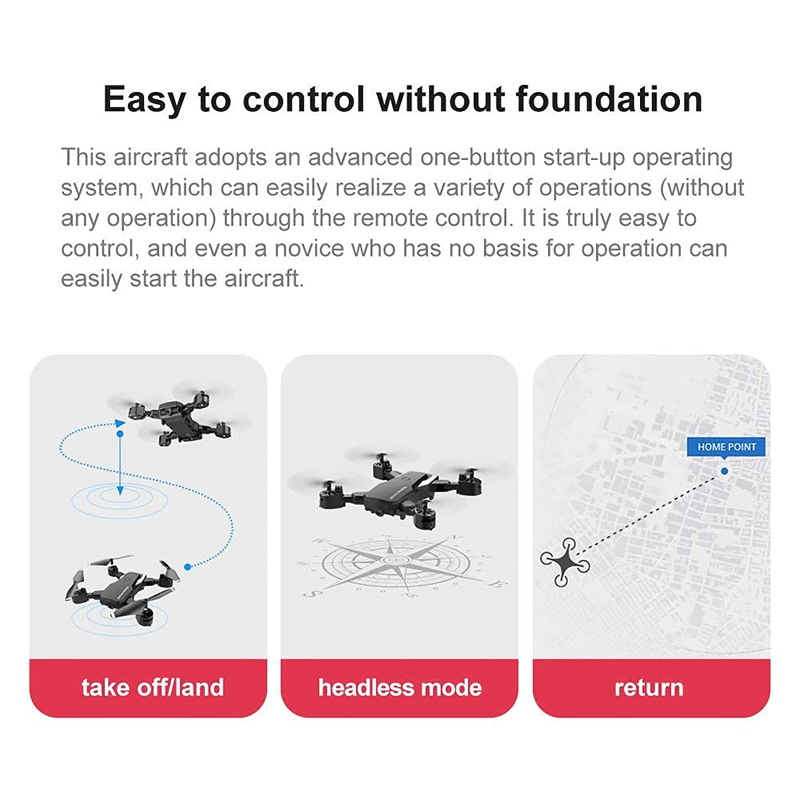 Dron 4K, samolot zdalnie sterowany Antena HD Czteroosiowy samolot z dwoma kamerami, składany 15 minut czasu lotu pozwala na zdjęcie gestem, dla początkujących