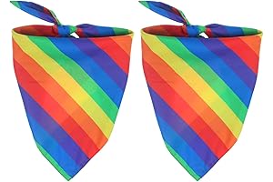 Hananona 2 Pcs Rainbow Pride Dog Bandanas