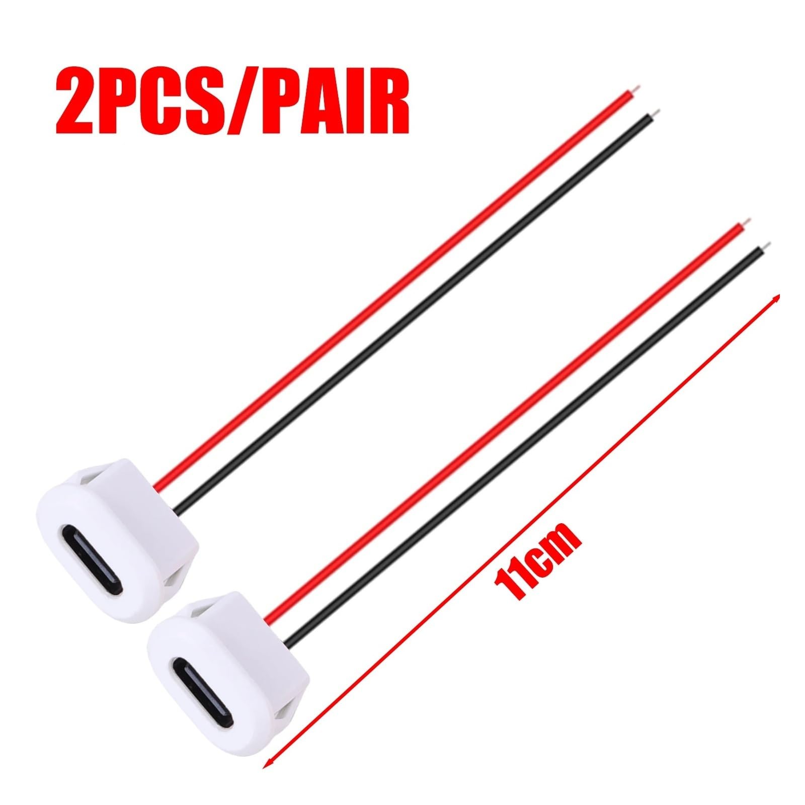 Port USB typu C 2-pinowy żeński Jack 3A Fast Charging z klipsem na kartę (biały szer. x 2)