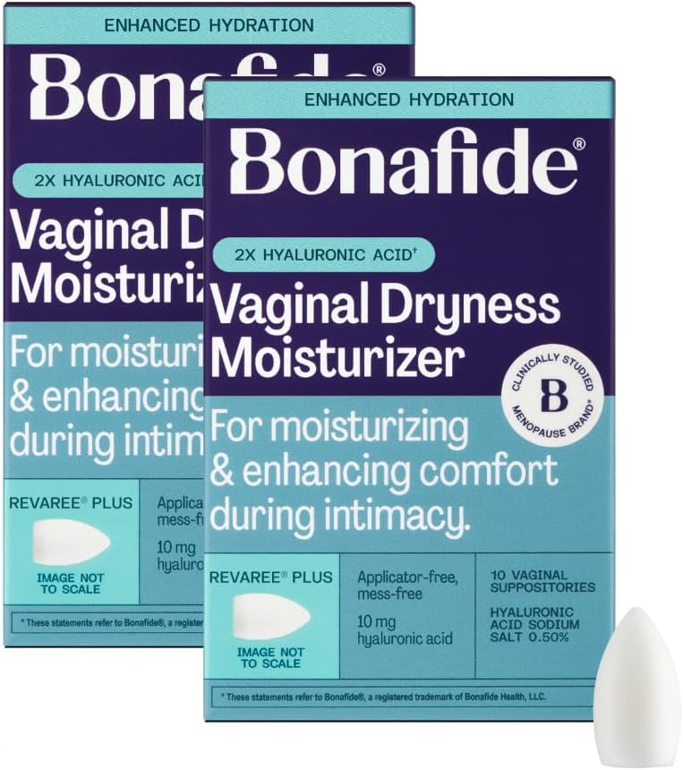 Bonafide Extra Strength Vaginal Moisturizer Revaree Plus – 10 mg Hyaluronic Acid – Hormone-Free – For Vaginal Dryness Associated with Pain & Sensitive Tissue – 2-Month Supply