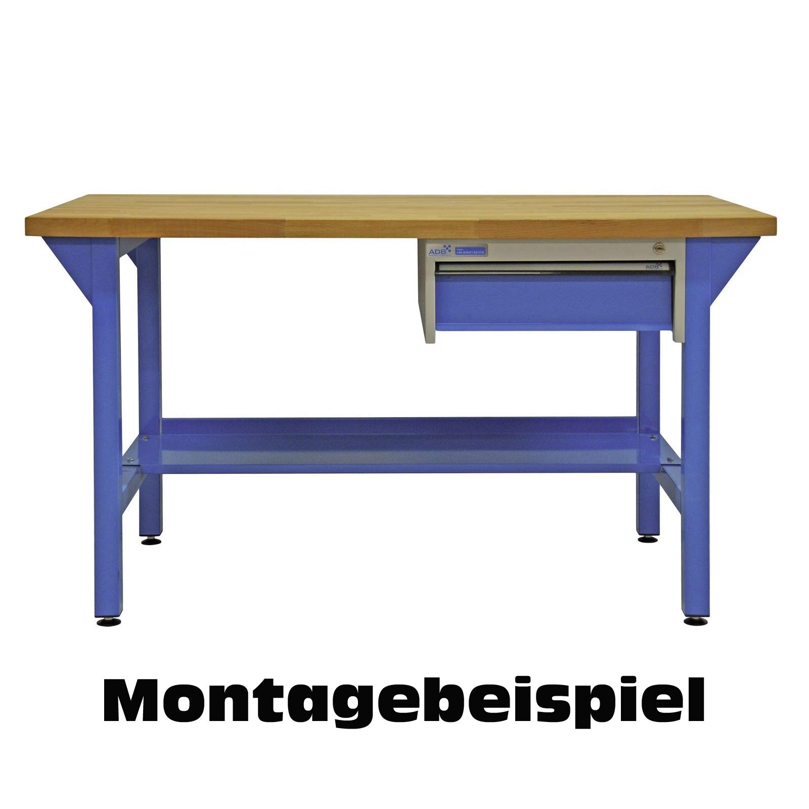 ADB Werkbankfuß höhenverstellbar, Vierkantrohr 50x50x2 mm, pulverbeschichtet, für Werkbänke mit Tiefe 700 mm, inkl. Montagematerial und Bodengleiter