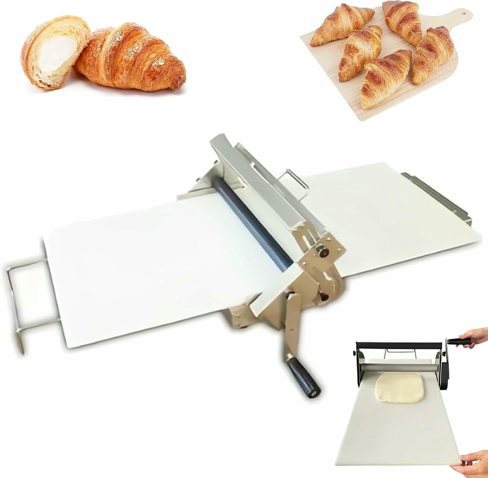 Laminadora de masa plegable para estirar pizzas y dulce de azúcar