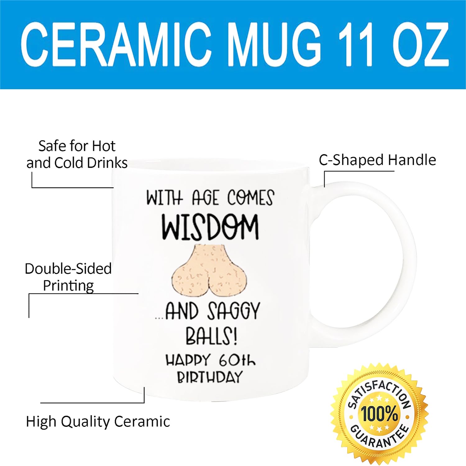 Triwol Cadeau D'anniversaire 1963 Pour Homme Et Femme, Tasse à Café Amusante Pour 60e Anniversaire Pour Papa, Fils, Mari, Frère, Cadeau D' Anniversaire De 60 Ans, Noir