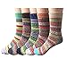 Produktbild Justay 5 Paar Winter Wolle Damen Socken, Bunte Gemusterte Stricksocken
