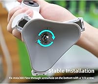 Vista 6 de Trípode estabilizador de cardán, base de montaje reforzada compatible con Insta360 Flow, estabilización de 3 ejes, soporte de base de soporte estable