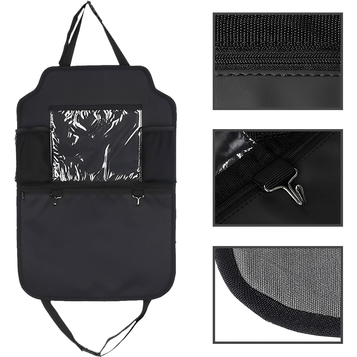 Organizer per sedile posteriore auto 4 tasche con velcro tessuto impermeabile paracolpi antipedata