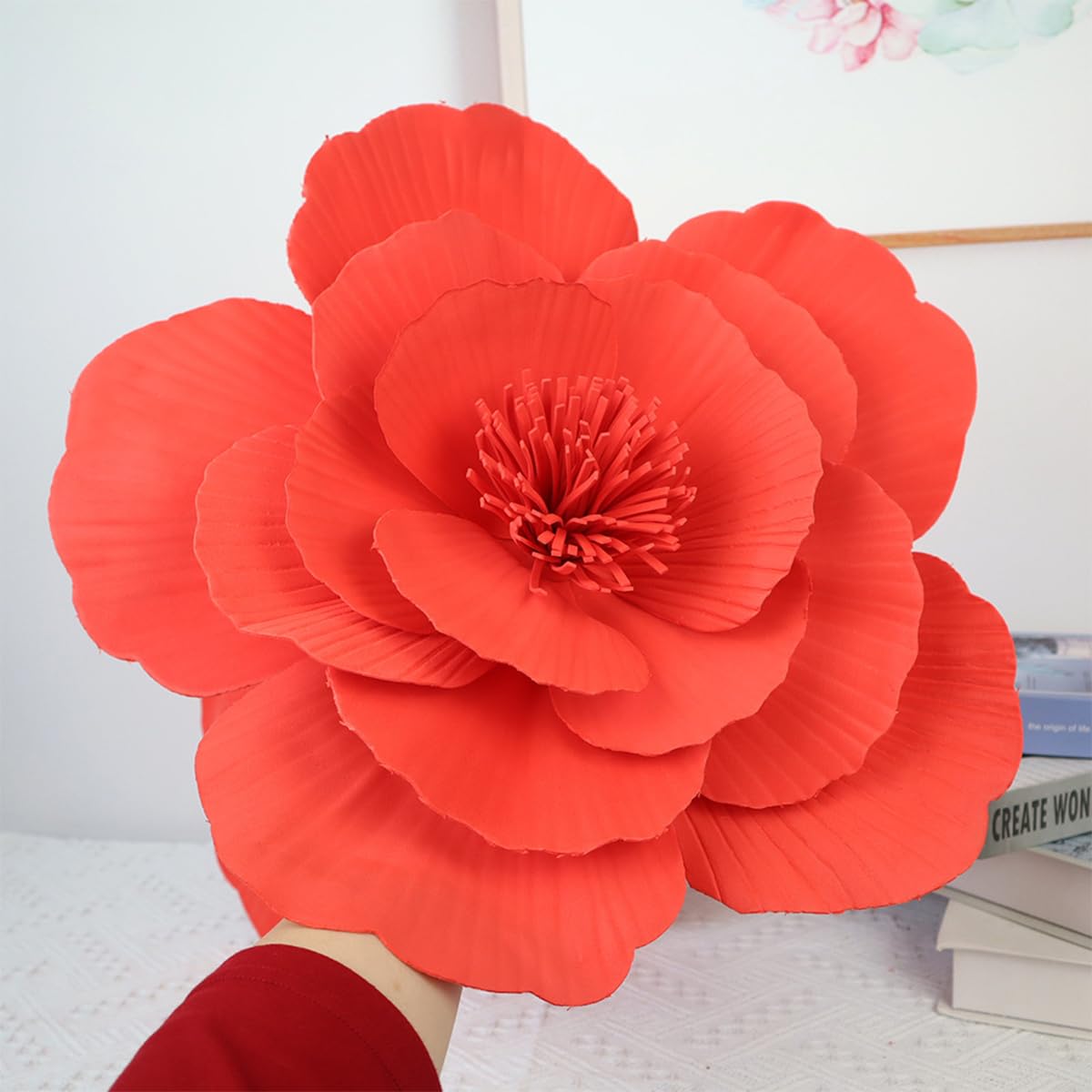 Blumen-Fascinator, Große Hüte Für Frauen, Großes Stirnband, Kostüm, Kopfbedeckung, Blumen-Fascinator Für Party, Kirche, Hochzeit, Cocktail, Rot