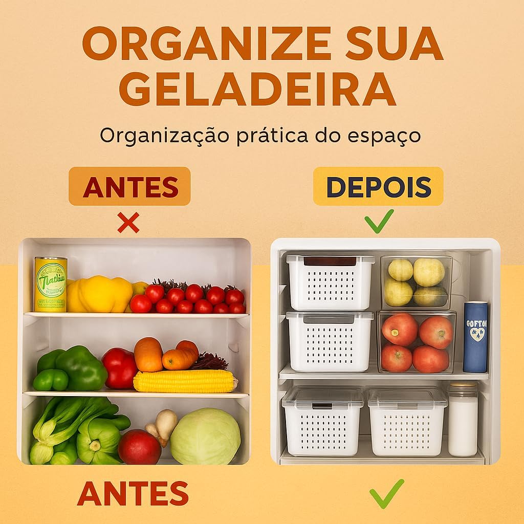 Kit 3 Potes Herméticos com Trava e Cesto Escorredor Removível para Geladeira Frutas Verduras Legumes Livre de BPA Vedação Silicone Qualidade Premium Organização Alimentos Cozinha Transparente Kit 3 Potes Herméticos com Trava e Cesto Escorredor Removível para Geladeira Frutas Verduras Legumes Livre de BPA Vedação Silicone Qualidade Premium Organização Alimentos Cozinha Transparente