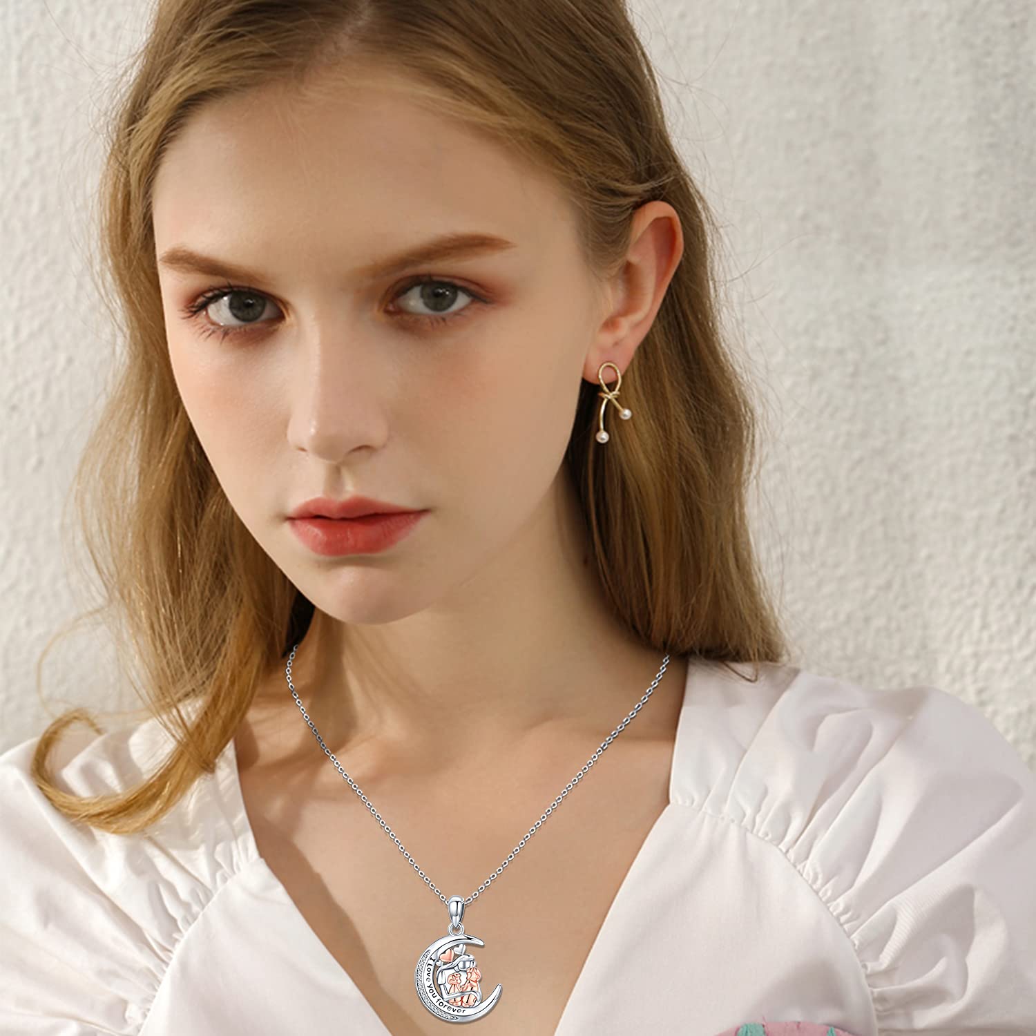 Collana Madre e Figlio in Argento Sterling 925, Collana con Ciondolo Cuore Amore Madre e Figlia, Regalo Gioielli per Donna Mamma Madre Fidanzata Moglie Nonna Figlia