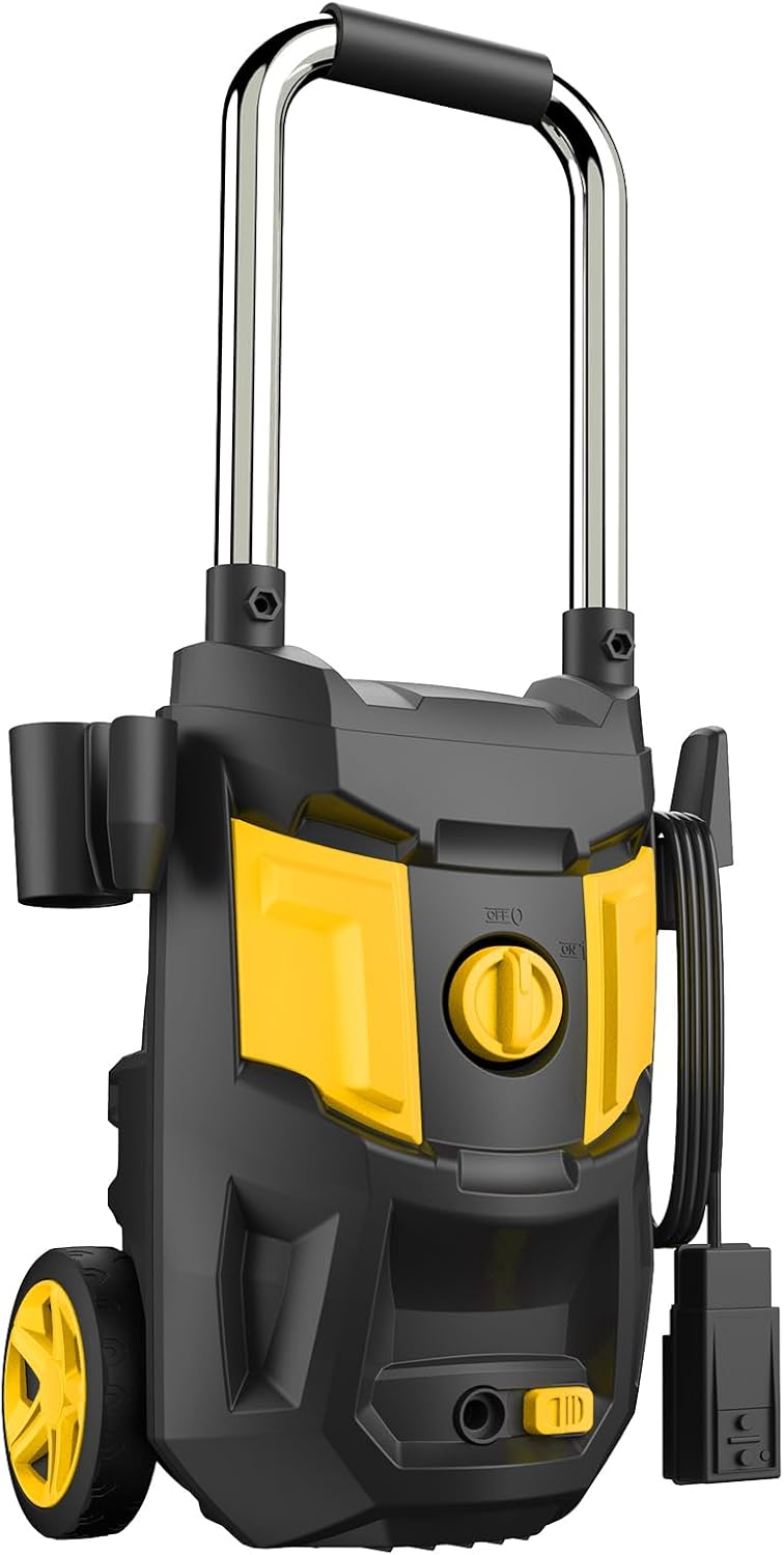 pressure washer power washer with 4500max-psi, 4 nozzles, foam cannon for cleaning cars, driveways, patios(yellow)