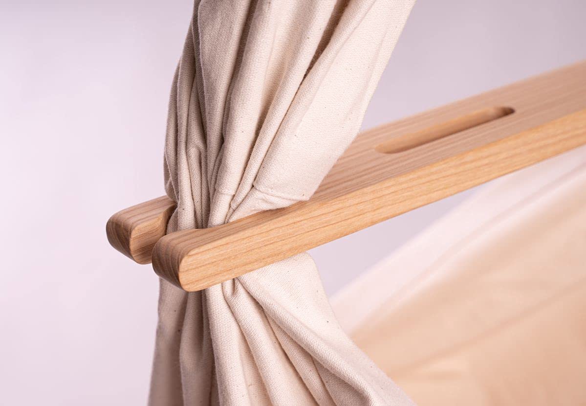 elvent® Federwiege Lullaby – Inkl. Matratze, Made in Germany – Babyhängematte (Naturbeige)