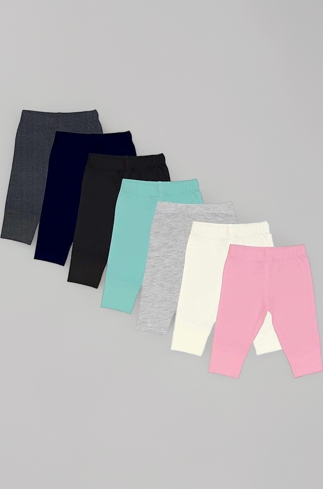 EIO Unisex Baby Unisex Baby Baby Cotton Snug Soft Pants/Diaper Fit/Pyjama/Mid Rise Leggings(Pack of 7), Assorted