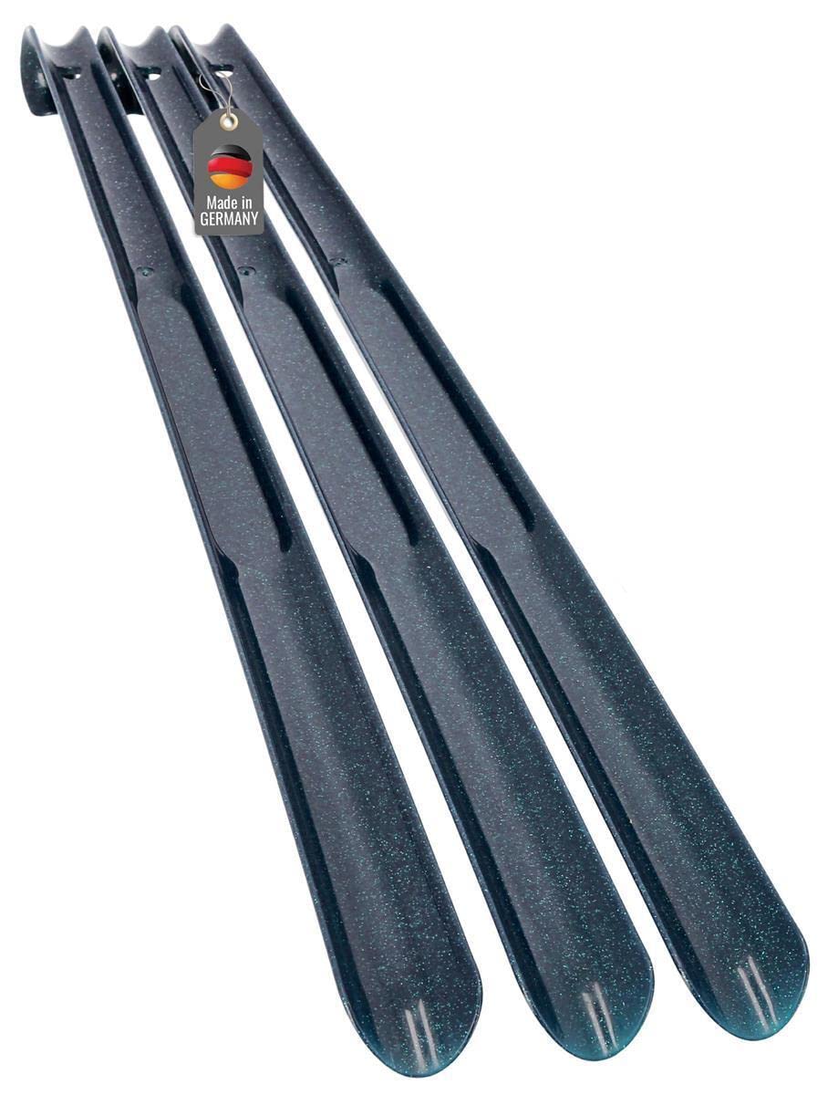 Lantelme 3 Stück Schuhanzieher 65cm Dunkelblau Kunststoff Xl Lang und Robust | Schuhlöffel stabil | Plastik Schuhanziehhilfe Rückenschonend (Blau)