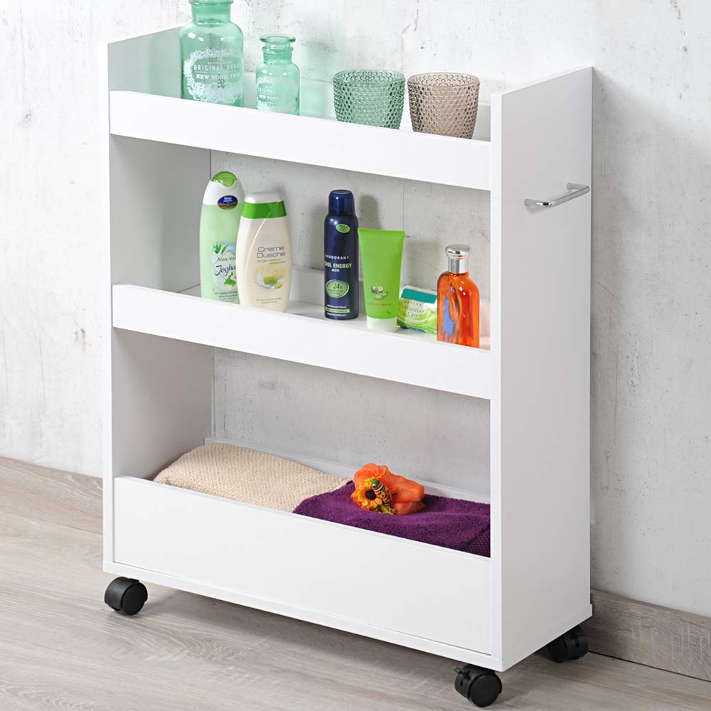Kesper |Estantería para nicho, Material: aglomerado con Certificado FSC, Revestimiento de melamina, Dimensiones: 50 x 15 cm, Altura: 79 cm, Color: Blanco | 24854 13