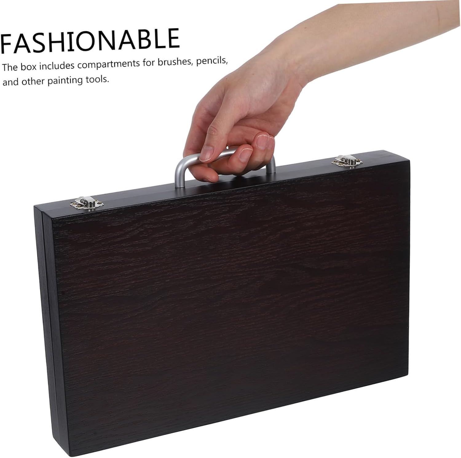 Homoyoyo Portable Wood Paint Box for Efficient Outdoor Sketching Durable Artist Tool Organizer for Brushes and Paints for Professional and Hobbyist Use