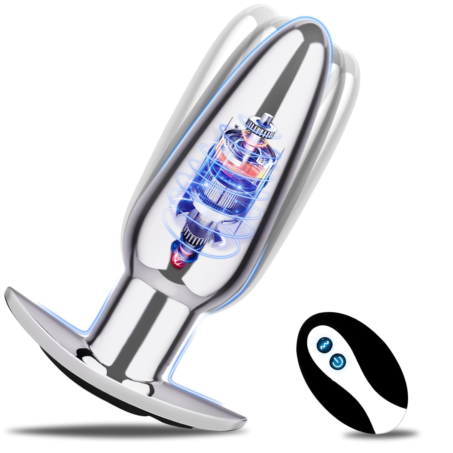Vibradorador Mujer Plug Anal Vibrador Mando Distancia Plug Anales,Con Vibración Consoladores.. para Hombre Juguetes Eroticos para Pareja Sexuales Juguetes Sensuales Pareja Sexo 10 Modes(argenteo)