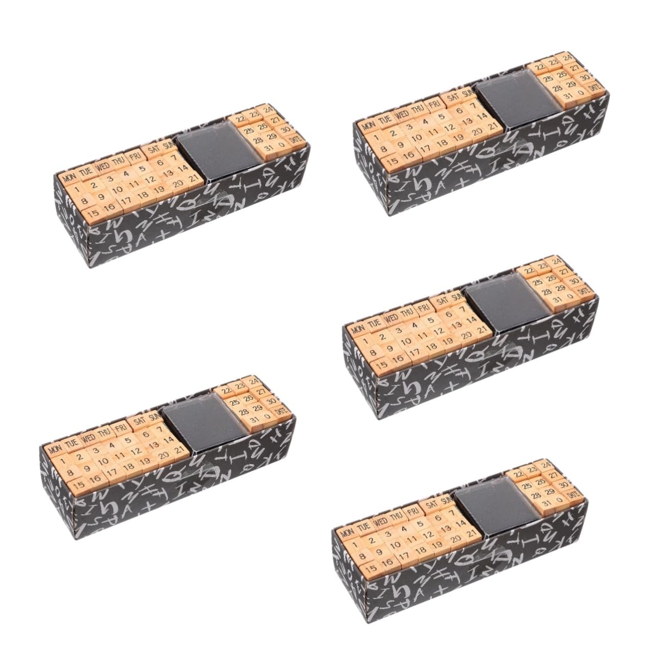 SHINEOFI 5 Sätze Siegel thematisiert Einfärben Brief Herstellung Porto Tag personalisierter stempel personalisierte stempel Zahlenstempel Holz Planer Stempel Wochenstempel aus Holz hölzern