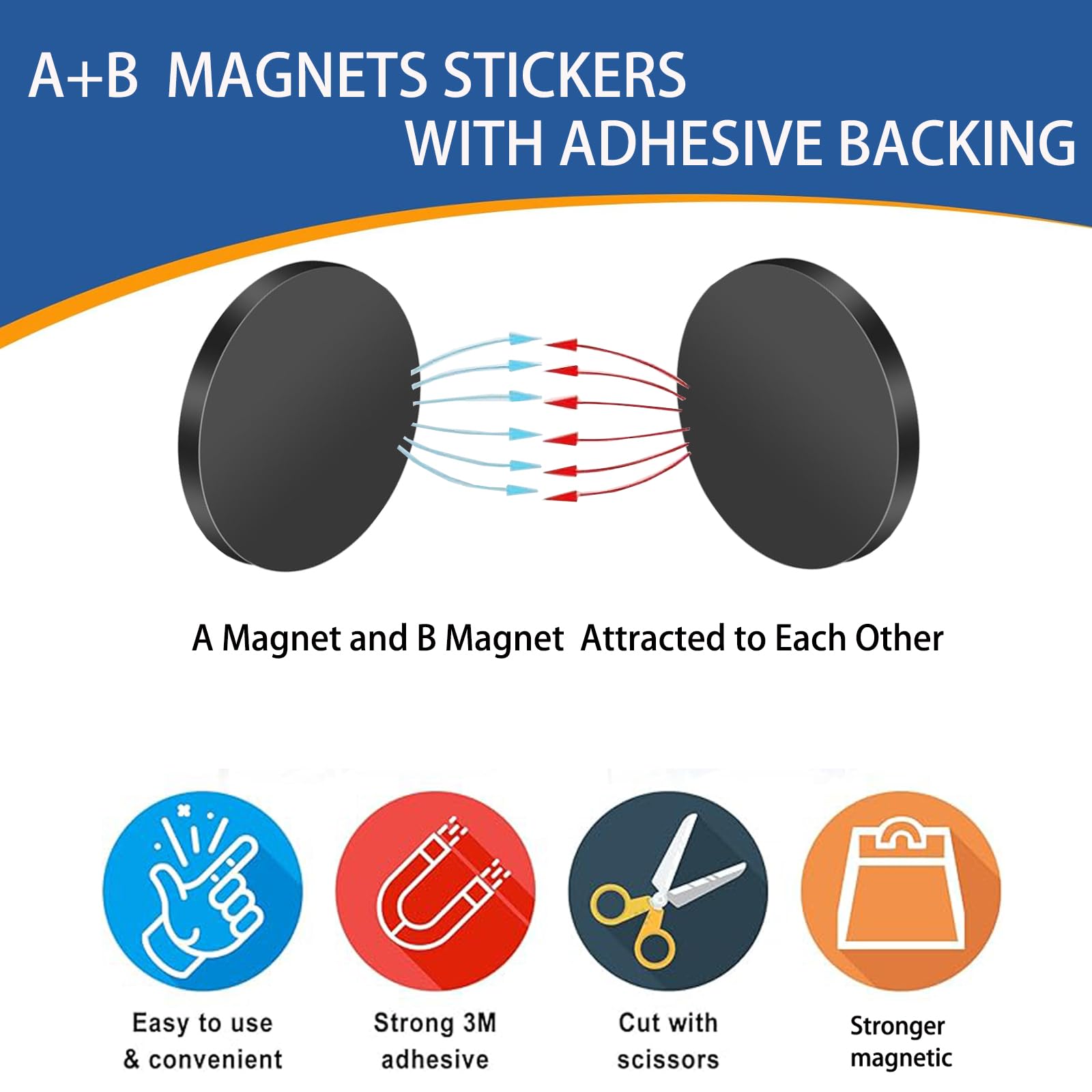 Lot de 100 Pastilles magnétiques Autocollantes | Aimants Autocollants | Flexibles Plaques aimantées pour Photos & Plus(⌀ 20 mm)
