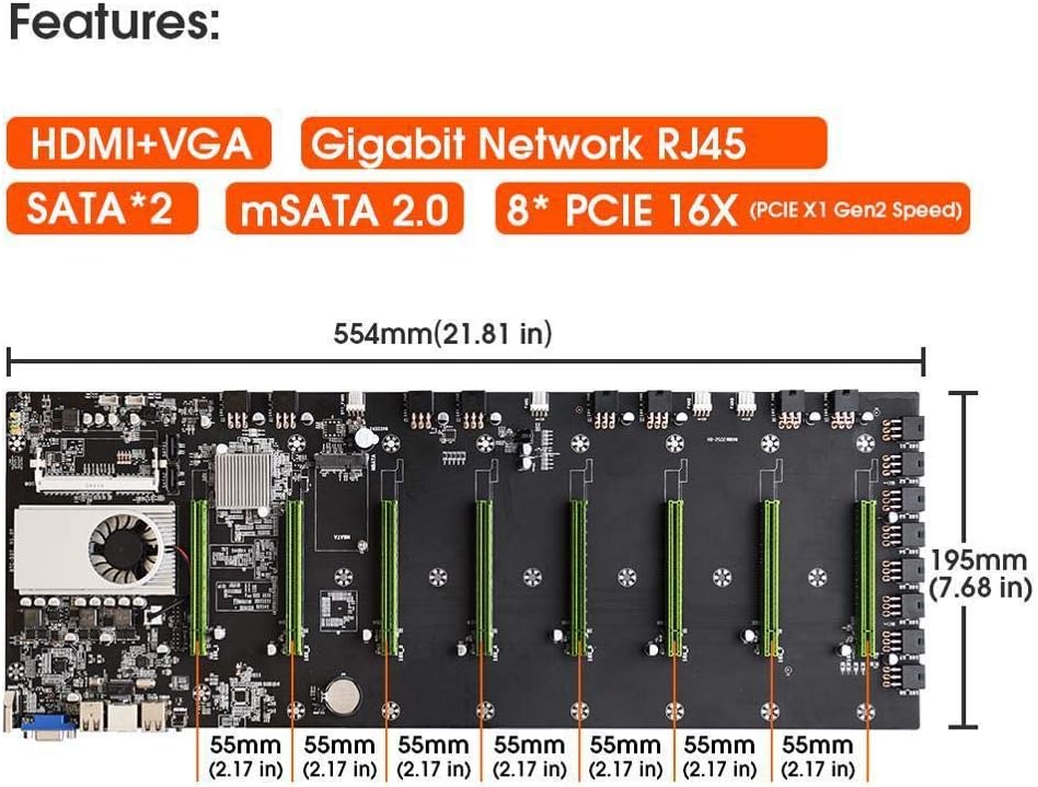 BTC-D37 Motherboard Features and Dimensions