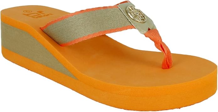 orange wedge flip flops