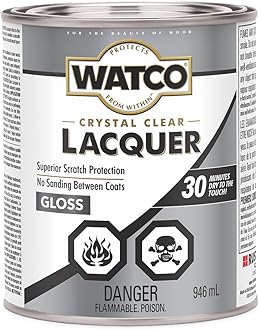 Watco 63041 Lacquer Clear Wood Finish, Quart, Clear Gloss
