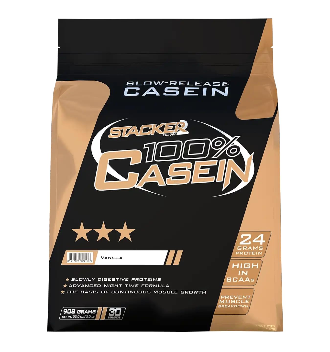 Stacker2 100% Casein Vanilla, 908 g