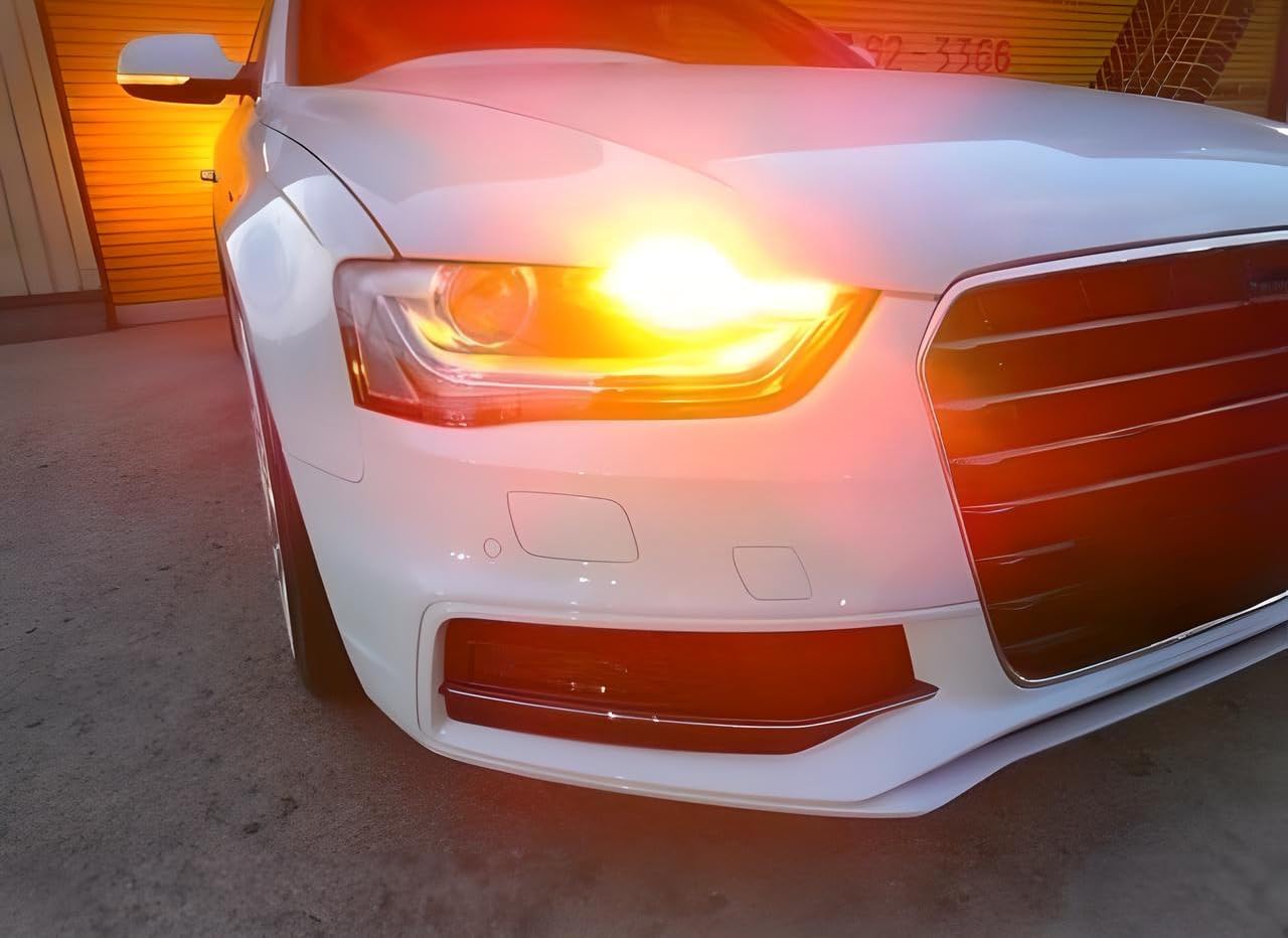 iJDMTOY Amber Yellow Error Free PH24WY SPH24 12272 Replacement Bulbs Compatible With Audi Cadillac GMC,etc As Front Turn Signal Lights