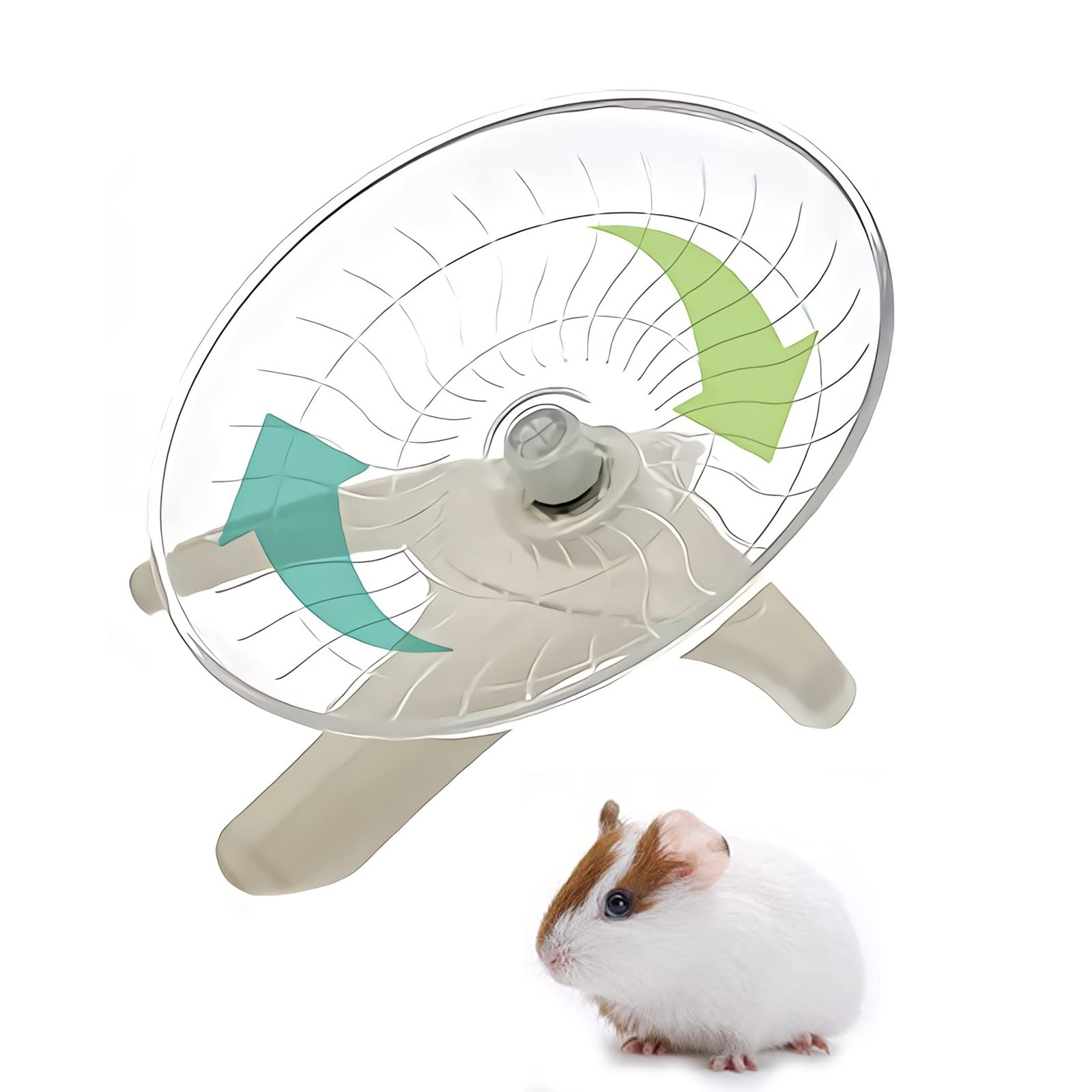 18cm Mute Hamster Fliegende Untertasse, 7 Zoll Hamster Fliegende Untertasse, Geräuschloses Rad für Kleintiere Flying Saucer Nager, für Nager, Lgel, Meerschweinchen, Kleine Haustiere, Weiß