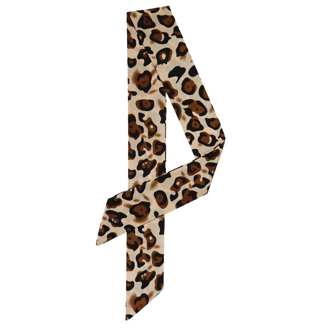 Guqqeuc Sciarpa skinny con stampa leopardata per borsa da donna