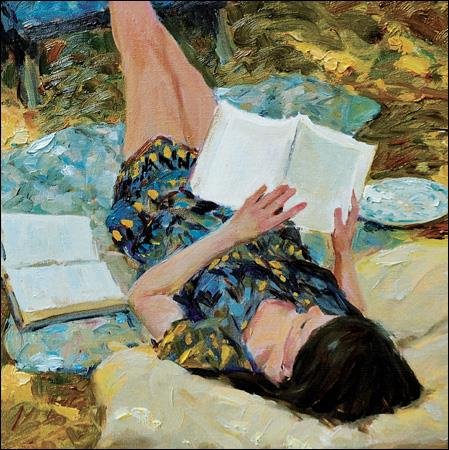 Artistic Greeting Card (WDM-417610) - Blank/Birthday - The Reader by David Hettinger - Suitable for Birthdays and Other Occasions