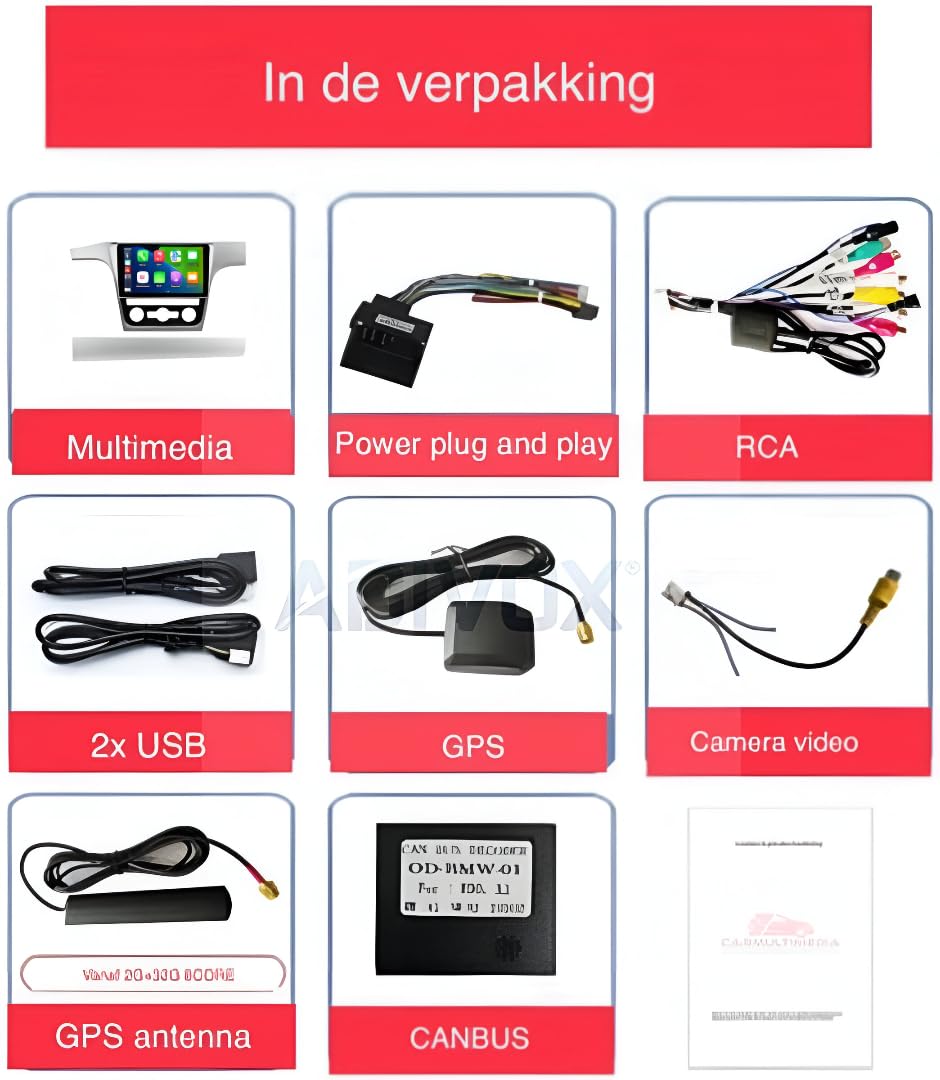 Radio samochodowe Android 14 - VW Passat B6 2011-2015, Apple CarPlay i Android Auto, dotykowy ekran dotykowy 10.1 kanałów, system multimedialny HD bez folii | Wi-Fi, RDS, DAB+