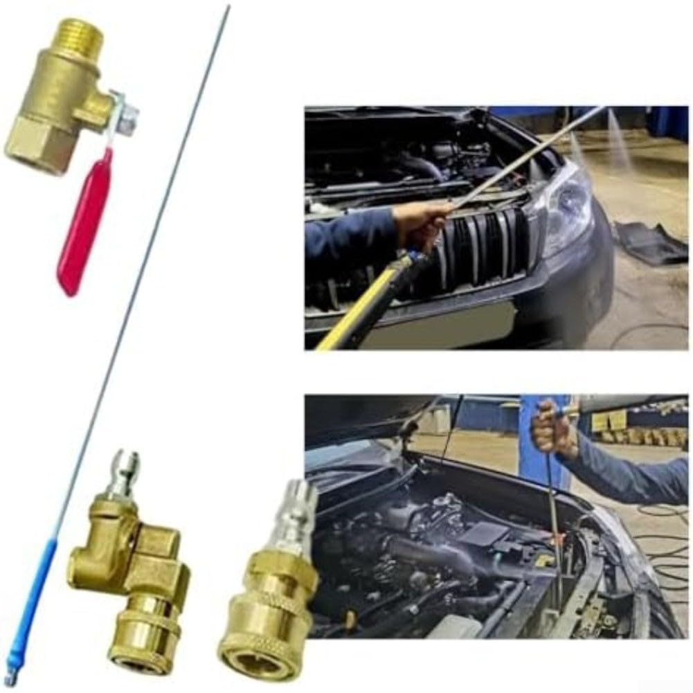 Asta per la pulizia del radiatore dell'auto, 60 cm, in acciaio inox, con design migliorato della pressione dell'acqua per una pulizia efficiente dei radiatori su auto e camion