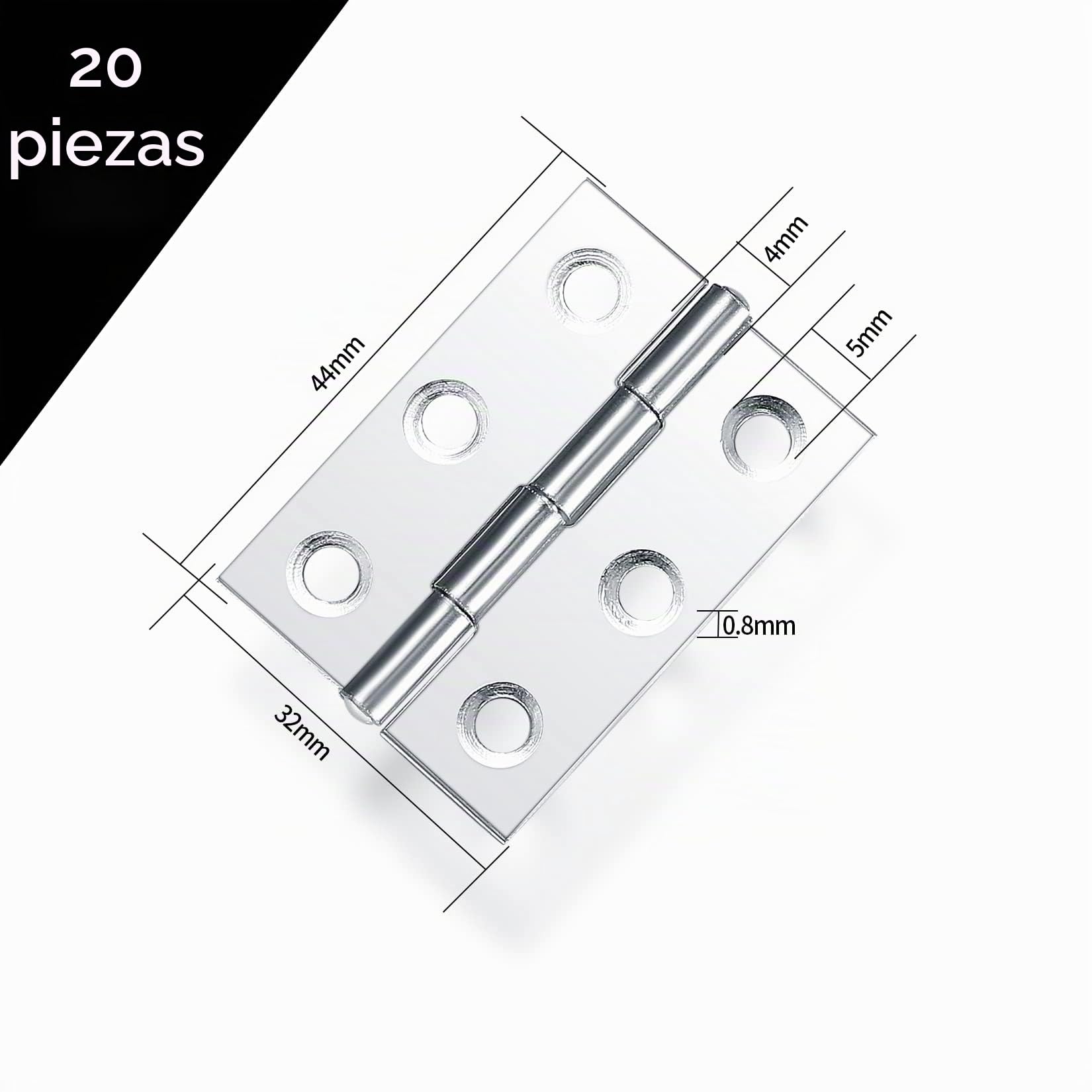 20 Piezas Bisagras Puertas Madera,Visagras Pequeñas, Bisagras de Acero Inoxidable Conectores para Gabinete Armario Puertas Ventanas
