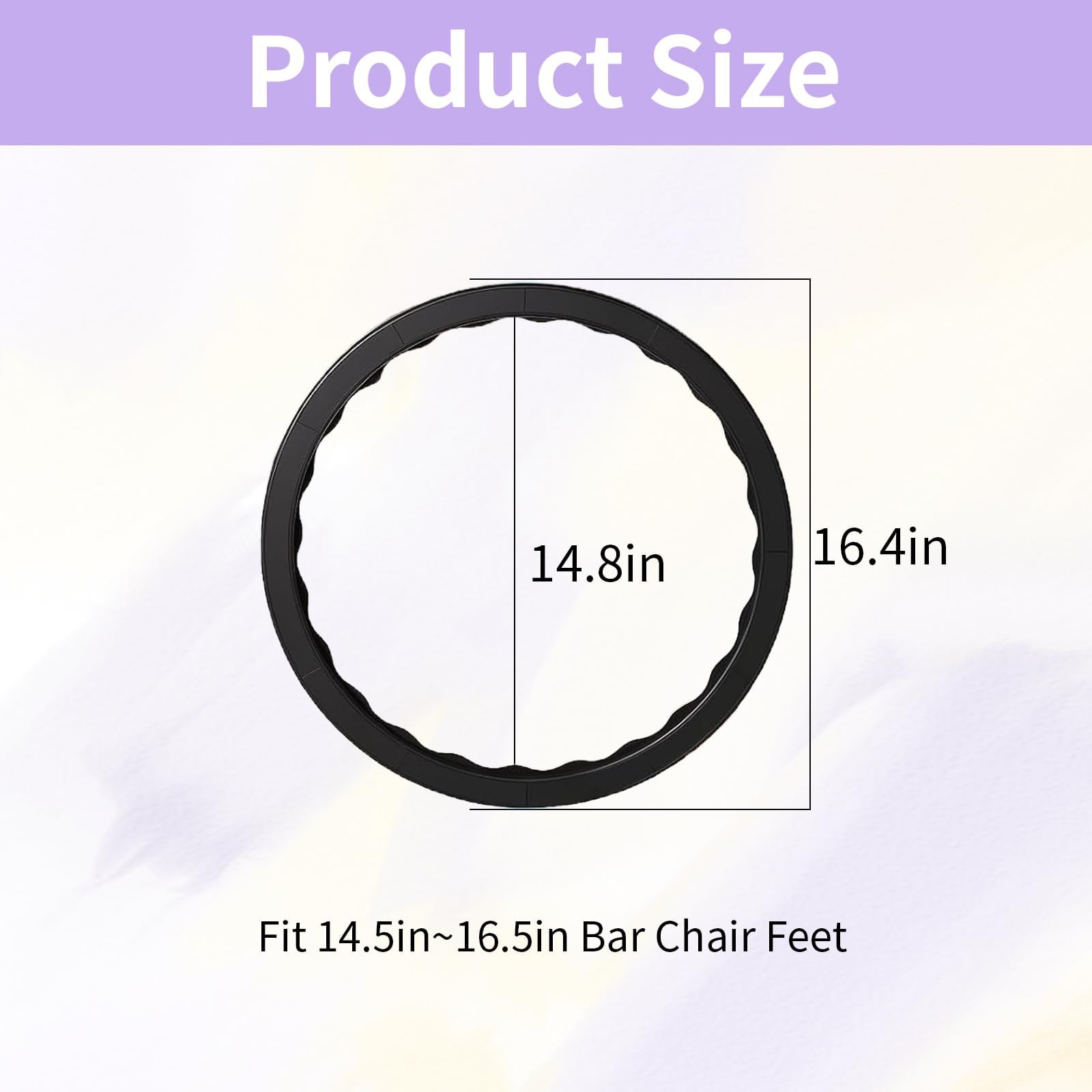 VZU 2 PCS Bar Stool Leg Protectors Ring for 14.5", 16.5" Chair Base - Image 2