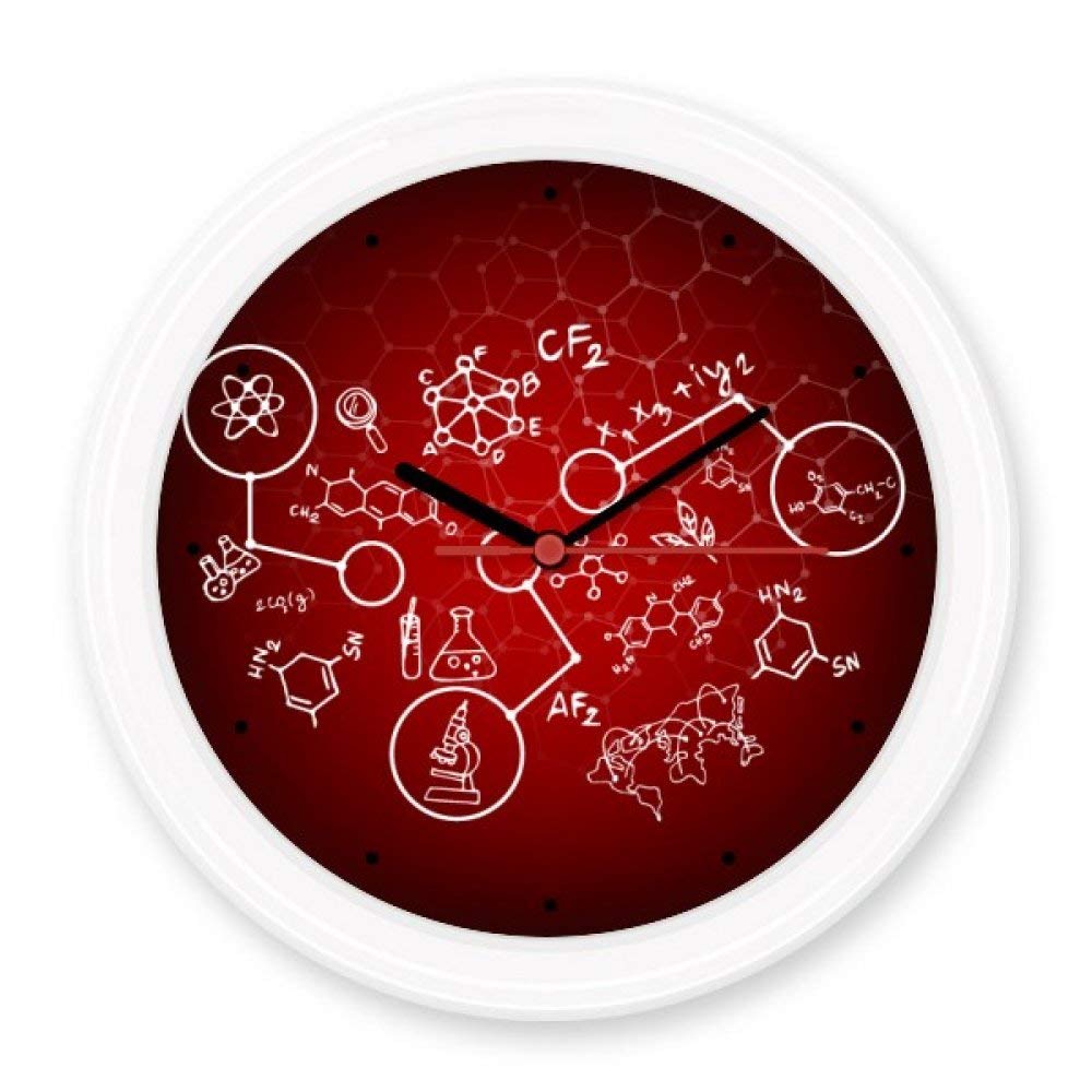 Horloge murale chimie organique design moléculaire silencieux de 30 cm