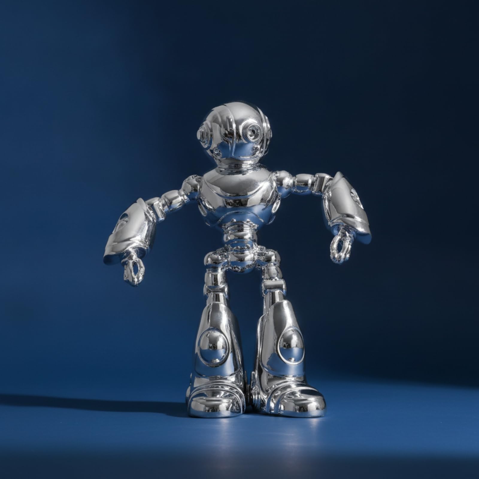 Roboterfigur Silbern Roboter-Figur Verspiegelt Roboter-Skulptur für Wohnzimmer, Schreibtisch, Büro