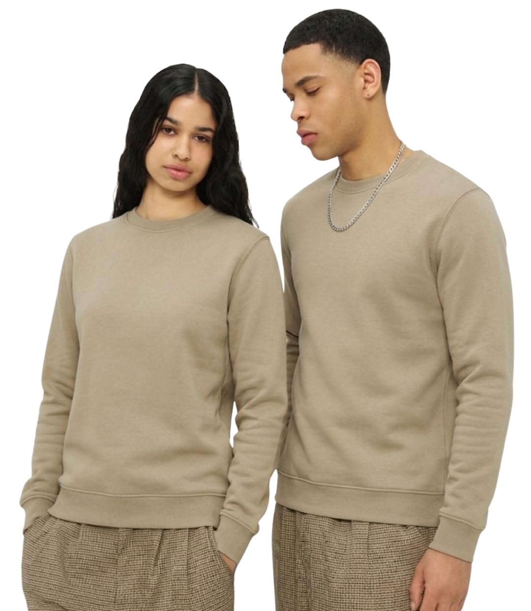 drobe Solid Cotton-Fleece Round Neck Sweatshirt for Men's & Women's-picture-34