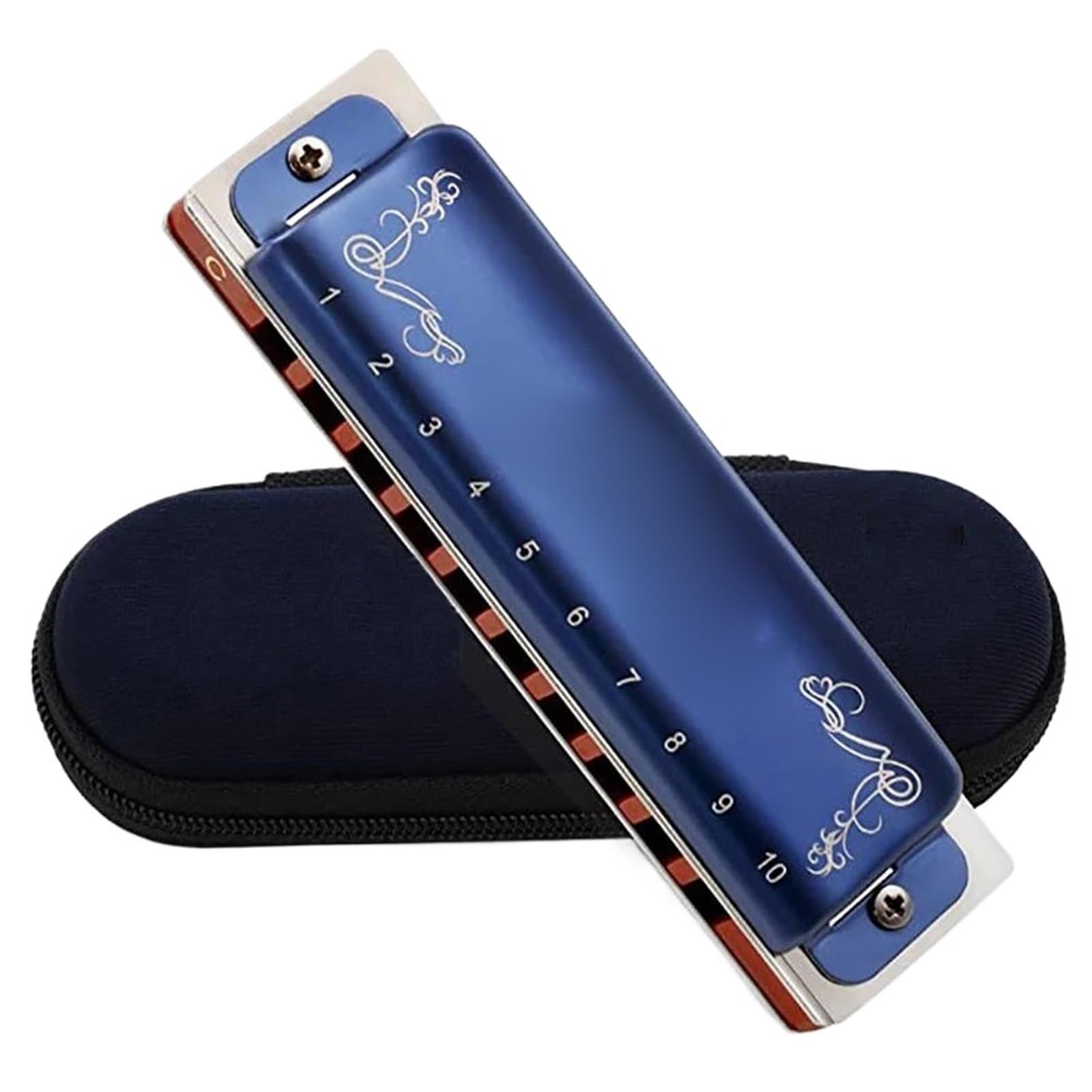 Harmonijka Ustna 10-otworowa Harmonijka Ustna Blues Diatonic Mouth Harp Dostępna W Trzech Kolorach Początkujący Dorośli Profesjonalni Gracze Instrumenty(F)